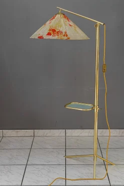 Pamono Hight Adjustable Floor Lamp with Adjustable Shelf, Vienna, 1950s
