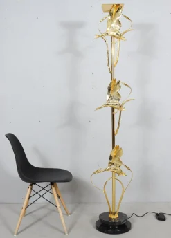 Discount Pamono Hollywood Regency Floor Lamp with Bird Figures by Lanciotto Galeotti, Italy, 1980s