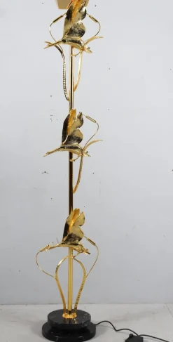 Discount Pamono Hollywood Regency Floor Lamp with Bird Figures by Lanciotto Galeotti, Italy, 1980s