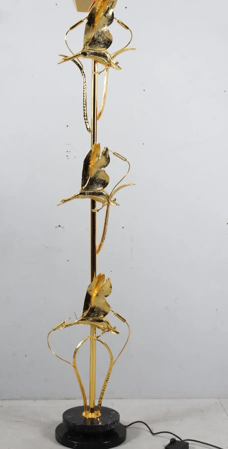 Discount Pamono Hollywood Regency Floor Lamp with Bird Figures by Lanciotto Galeotti, Italy, 1980s