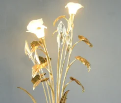 Clearance Pamono Hollywood Regency Gold Leaf Floor Lamp by Hans Kögl, 1960s