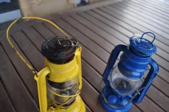 Sale Pamono Hungarian Yellow and Blue Oil Lamps, 1960s, Set of 2