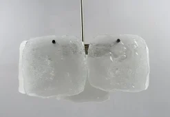 Clearance Pamono Ice Glass Bernstein Ceiling Lamp by J. T. Kalmar for Kalmar Franken, Austria, 1960s