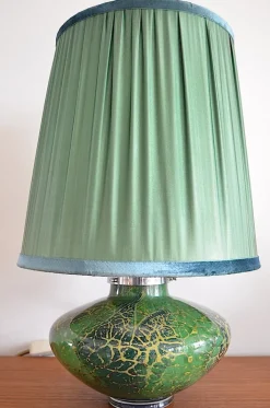 Best Pamono Ikora Glass Table Lamp by Karl Wiedmann for WMF, 1930s