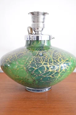 Best Pamono Ikora Glass Table Lamp by Karl Wiedmann for WMF, 1930s