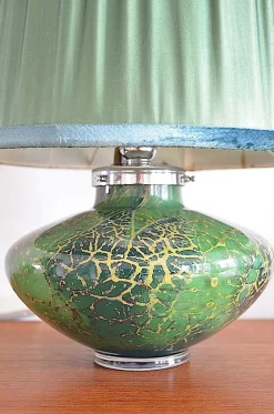Best Pamono Ikora Glass Table Lamp by Karl Wiedmann for WMF, 1930s