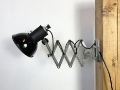 Best Pamono Industrial Black Enamel Scissor Wall Lamp, 1950s
