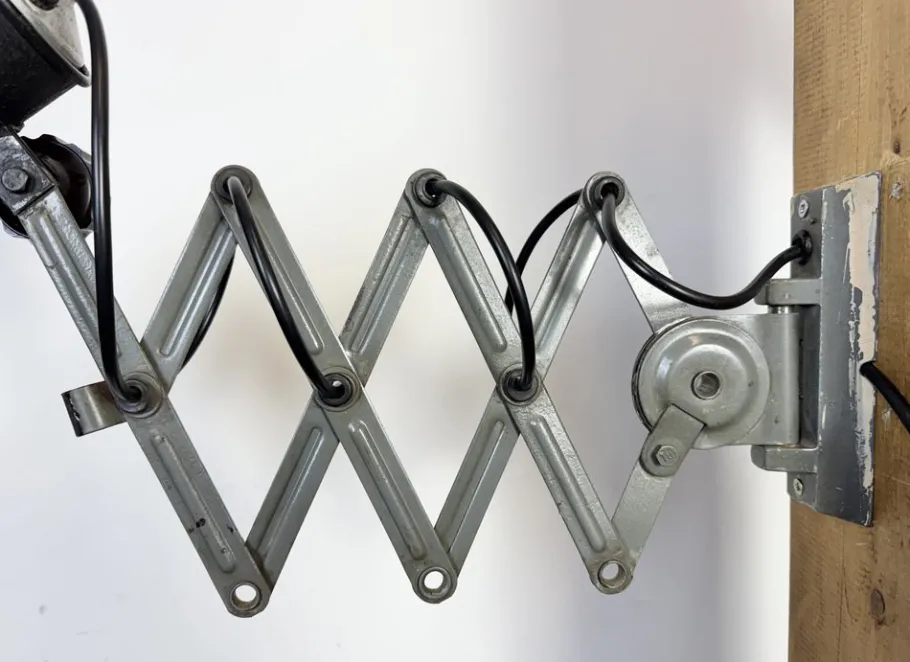 Best Pamono Industrial Black Enamel Scissor Wall Lamp, 1950s