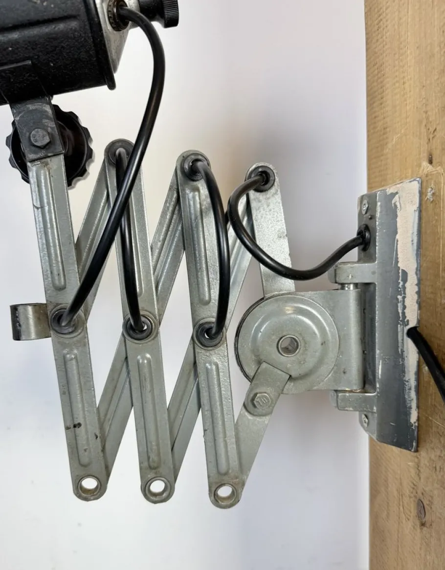 Best Pamono Industrial Black Enamel Scissor Wall Lamp, 1950s