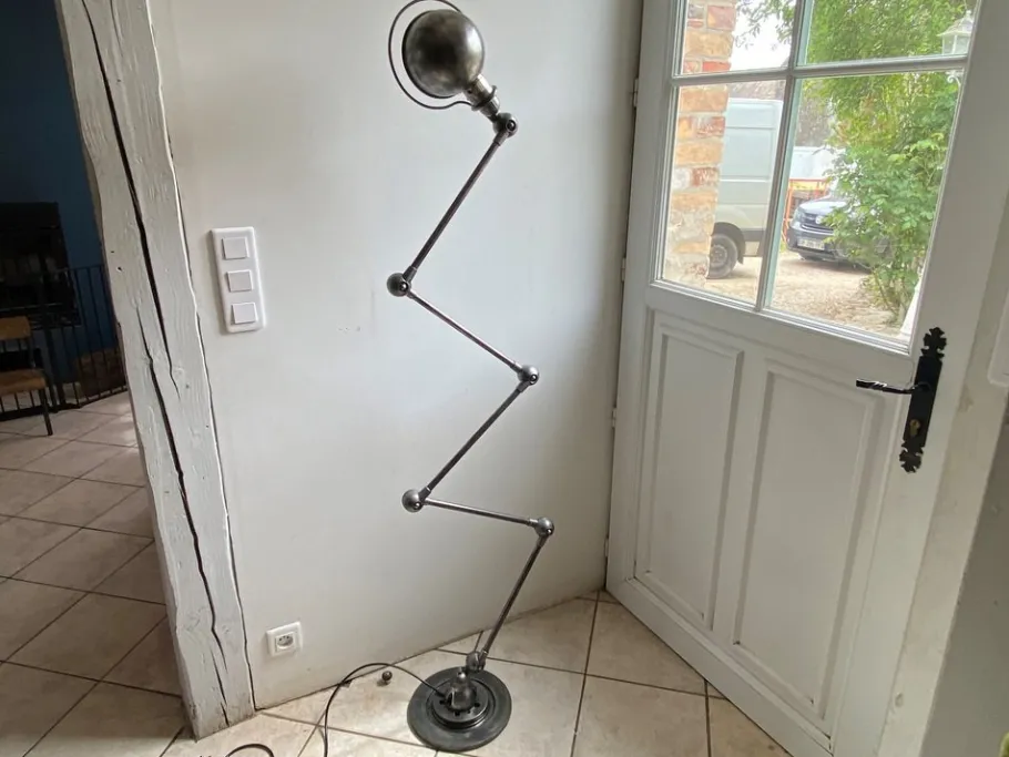 Best Pamono Industrial Graphite Floor Lamp by Jean-Louis Domecq for Jieldé, 1950s