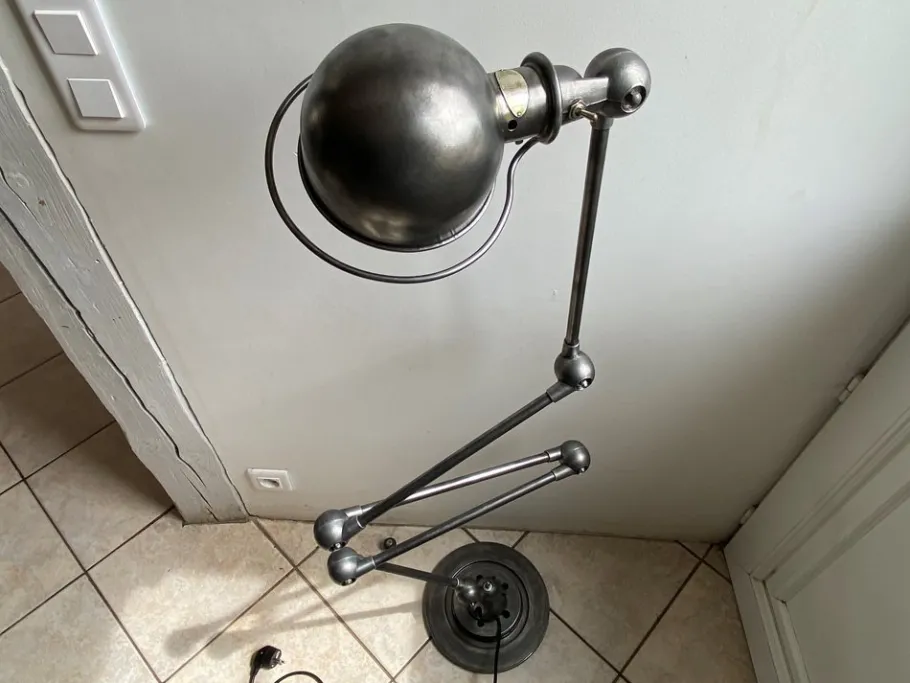 Best Pamono Industrial Graphite Floor Lamp by Jean-Louis Domecq for Jieldé, 1950s