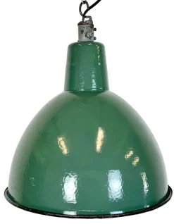 Best Pamono Industrial Green Enamel Factory Pendant Lamp, 1960s