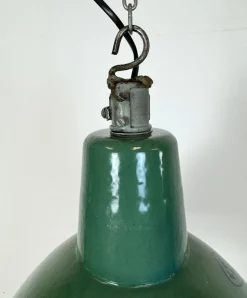 Best Pamono Industrial Green Enamel Factory Pendant Lamp, 1960s