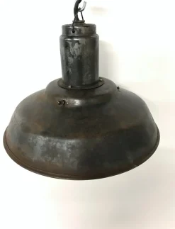 Best Pamono Industrial Metal & Opaline Glass Pendant Lamp, 1960s