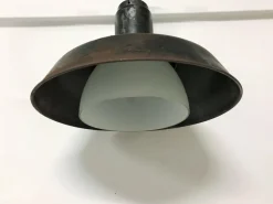 Best Pamono Industrial Metal & Opaline Glass Pendant Lamp, 1960s