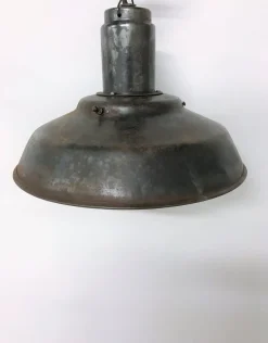 Best Pamono Industrial Metal & Opaline Glass Pendant Lamp, 1960s