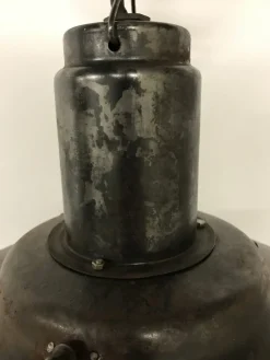 Best Pamono Industrial Metal & Opaline Glass Pendant Lamp, 1960s