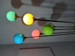 Pamono Iron, Brass & Marble Alberello Floor Lamp from Stilnovo, 1950s