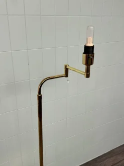 Online Pamono Italian Adjustable Floor Lamp in Brass Plated Metal from Cerva, 1980s