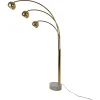 Hot Pamono Italian Arch Floor Lamp in Gilded Metal and Marble attributed to Reggiani, 1970s