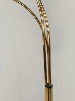 Hot Pamono Italian Arch Floor Lamp in Gilded Metal and Marble attributed to Reggiani, 1970s
