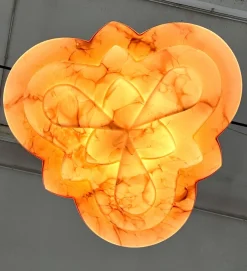 Best Pamono Italian Art Deco Alabaster and Glass Pendant, 1940s