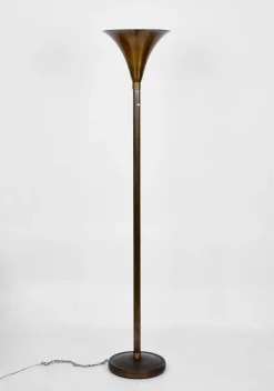 Discount Pamono Italian Art Deco Bronzed Metal & Brass Floor Lamp by Pietro Chiesa, 1940s