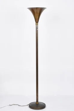 Discount Pamono Italian Art Deco Bronzed Metal & Brass Floor Lamp by Pietro Chiesa, 1940s