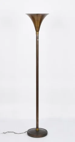 Discount Pamono Italian Art Deco Bronzed Metal & Brass Floor Lamp by Pietro Chiesa, 1940s