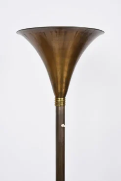 Discount Pamono Italian Art Deco Bronzed Metal & Brass Floor Lamp by Pietro Chiesa, 1940s