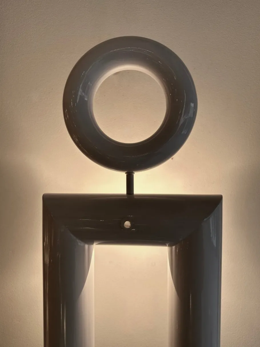 Pamono Italian Boy and Girl Floor Lamps in Metal by Remo Buti for Neofos, 1980s, Set of 2