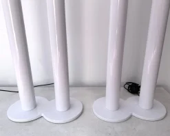 Pamono Italian Boy and Girl Floor Lamps in Metal by Remo Buti for Neofos, 1980s, Set of 2