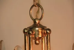 Clearance Pamono Italian Brass & Glass Chandelier, 1970s