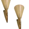 Best Pamono Italian Brass & Glass Sconces, Set of 2
