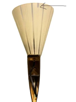 Best Pamono Italian Brass & Glass Sconces, Set of 2