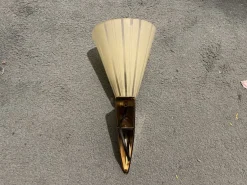 Best Pamono Italian Brass & Glass Sconces, Set of 2