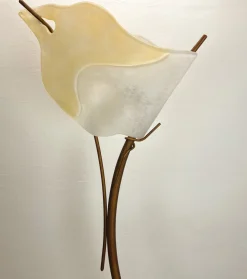 Outlet Pamono Italian Brass and Amber Glass Floor Lamp by Claudio Saccon for Sil-Lux , 2000s