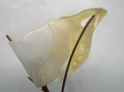 Outlet Pamono Italian Brass and Amber Glass Floor Lamp by Claudio Saccon for Sil-Lux , 2000s