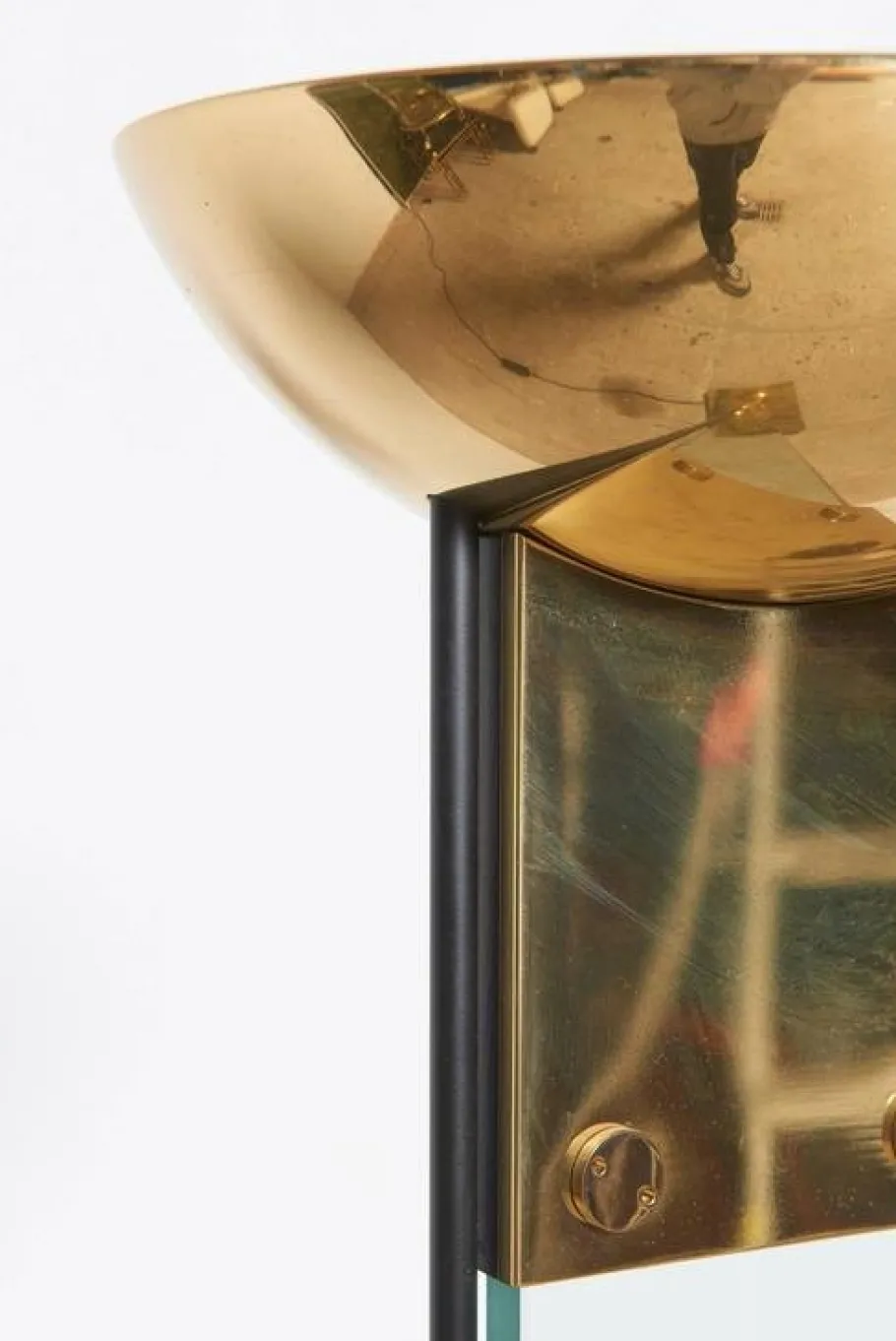 Pamono Italian Brass and Glass Laser Floor Lamp by Max Baguara for Lamperti, 1970s