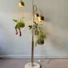 Best Pamono Italian Brass and Marble Floor Lamp with Planters attributed to Reggiani, Italy, 1970s