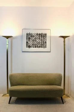 Sale Pamono Italian Brass Uplighter Floor Lamp, 1970s