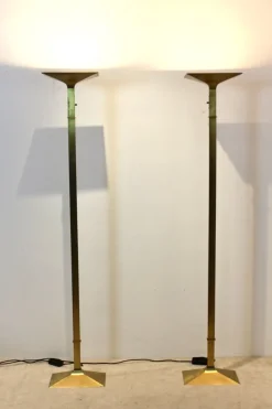 Sale Pamono Italian Brass Uplighter Floor Lamp, 1970s