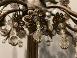 Clearance Pamono Italian Bronze and Crystal Flower Floor Lamp, 1950s