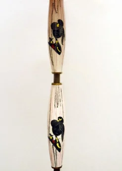 Best Pamono Italian Ceramic Floor Lamp with Table / Shelf, 1950s