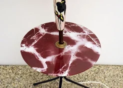 Best Pamono Italian Ceramic Floor Lamp with Table / Shelf, 1950s