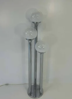 Sale Pamono Italian Chrome and Murano Glass Floor Lamp from Mazzega, 1970s