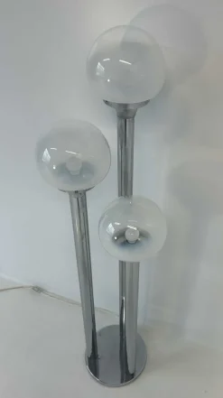 Sale Pamono Italian Chrome and Murano Glass Floor Lamp from Mazzega, 1970s