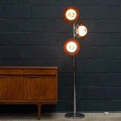 Online Pamono Italian Chrome and Murano Glass Floor Lamp from Mazzega, 1970s