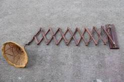 Best Pamono Italian Extendable Lamp in Wood and Rattan, 1950s