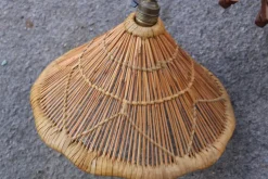 Best Pamono Italian Extendable Lamp in Wood and Rattan, 1950s